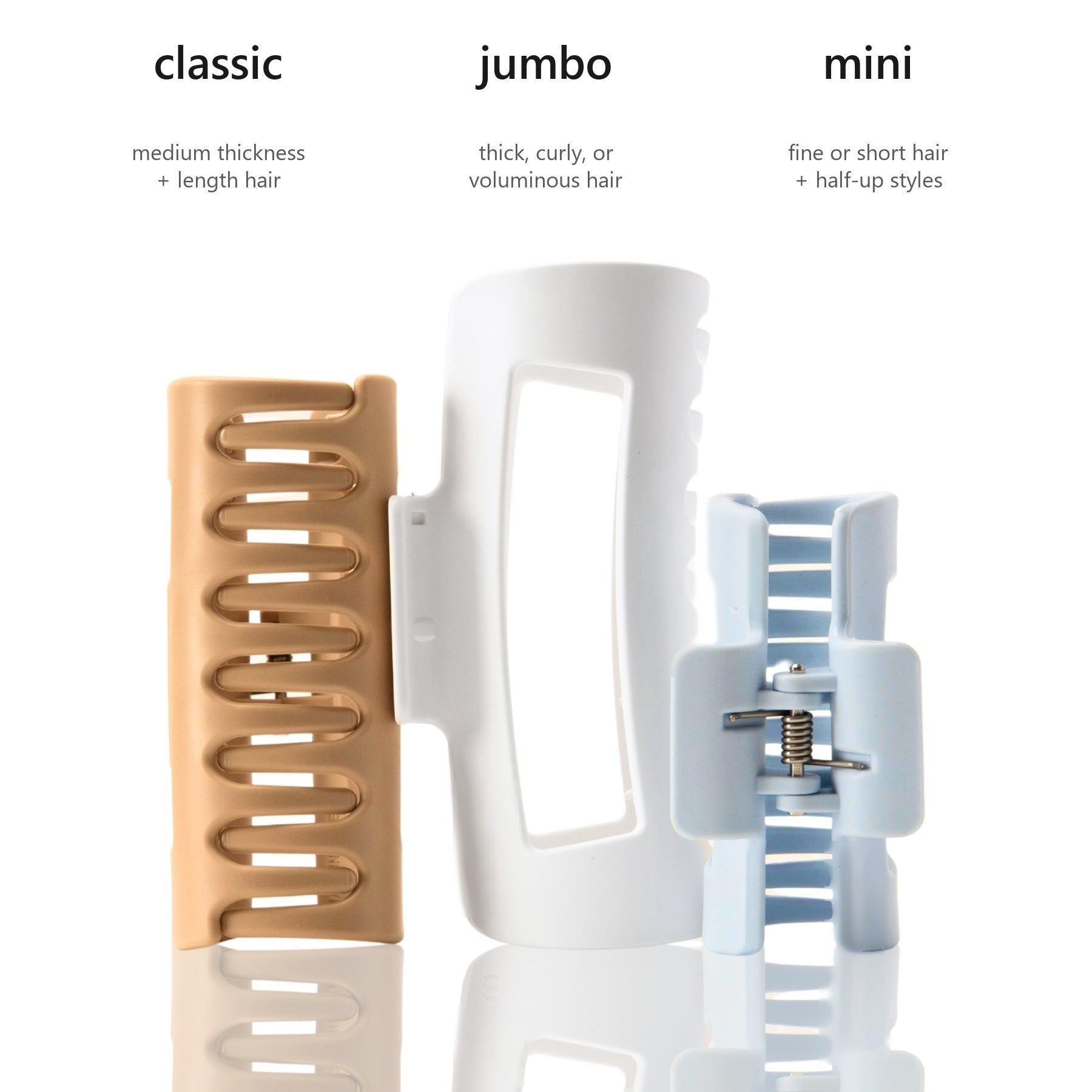 Cloud Clip sizes: classic, jumbo, mini